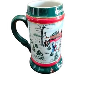 Vintage 1991 Budweiser Holiday Stein‎ The Season's Best Clydesdales Beer Mug